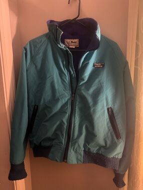 Vintage LL BEAN jacket size large Freeport Maine USA warm fleece lined